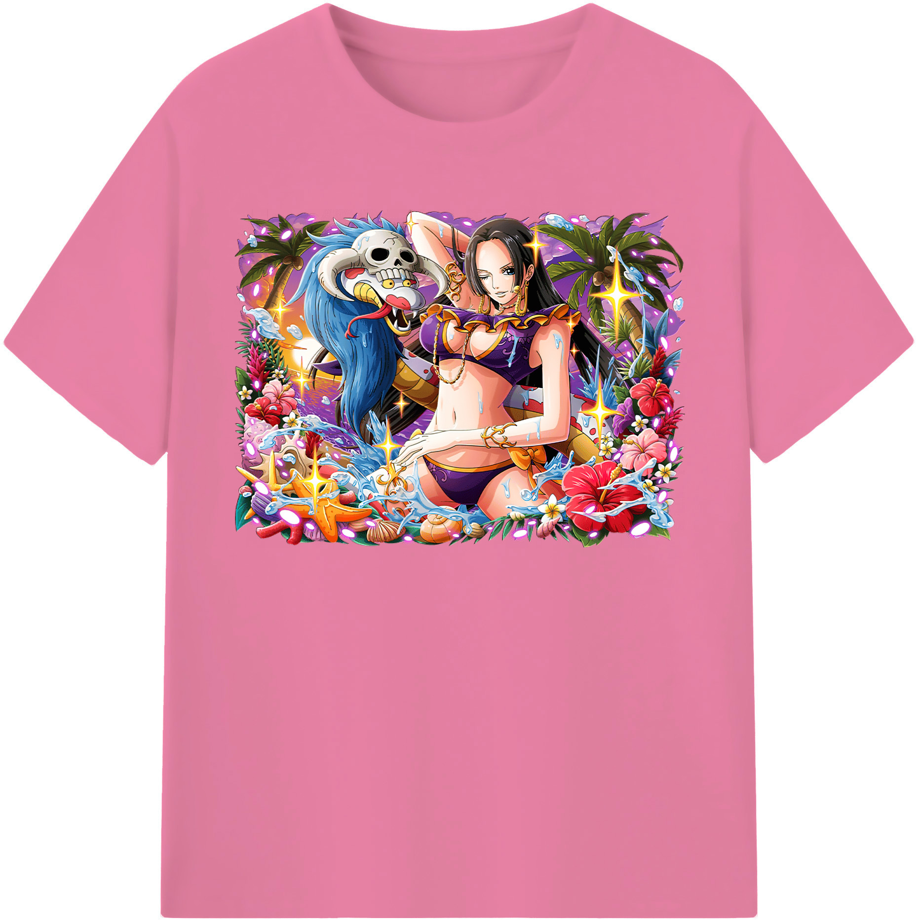 ワンピース ボア・ハンコック ONE PIECE Boa·Hancock 綿100％半袖Tシャツ（フロントプリント）